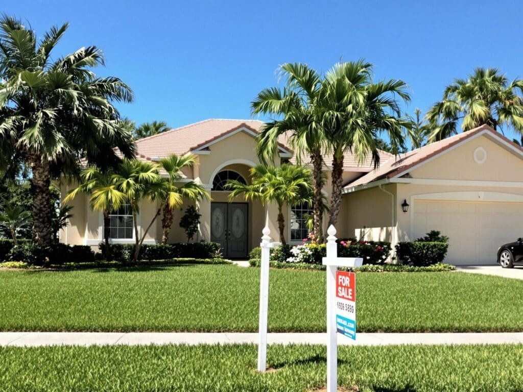 Florida house with for sale sign